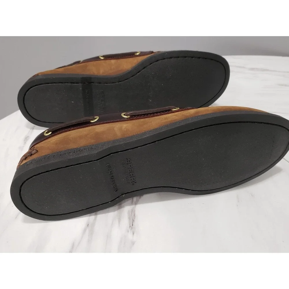 NEW NO BOX SIZE 10.5 MENS 0195412 BROWN Sperry A/O 2-EYE LEATHER BOAT SHOE
